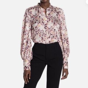 Equipment 'Boleyn' Floral Button Down Blouse in Print Violet Multi Size small